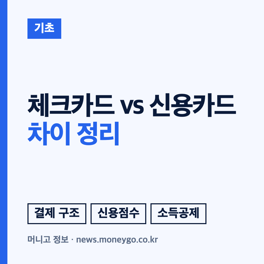 체크카드와 신용카드 차이: 발급조건부터 혜택까지