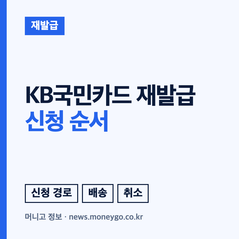 KB국민카드 재발급 방법: 분실·훼손 시 신청 기간, 수수료